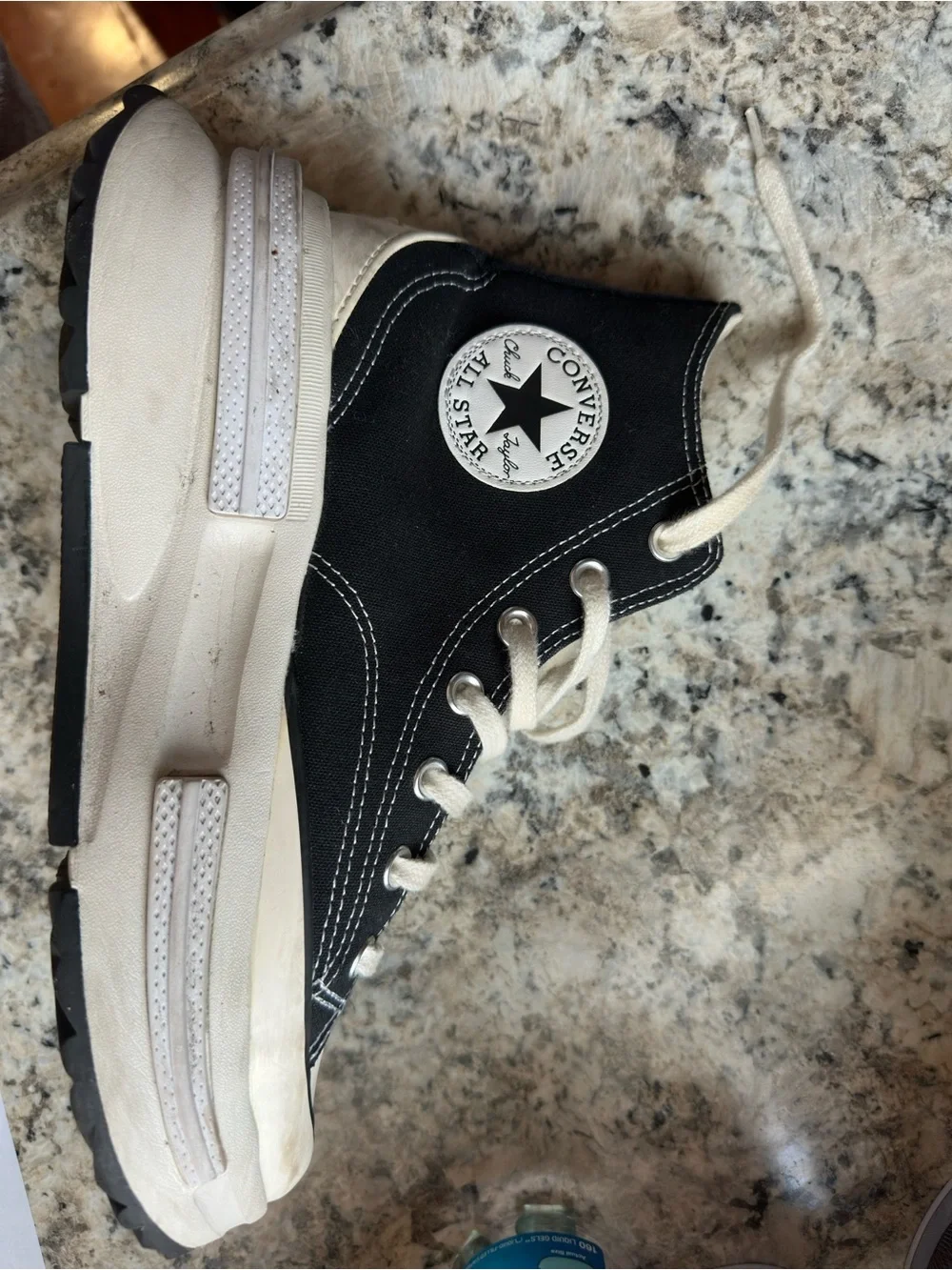 Converse Black and White Canvas Platform Sneakers - Picture 2 of 5